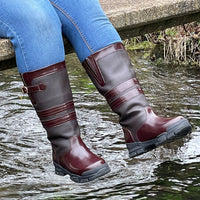 Extra Wide Calf Brown Country Boots - Wide in Foot and Ankle - Fit 40-50cm Calf - Jileon Wellies