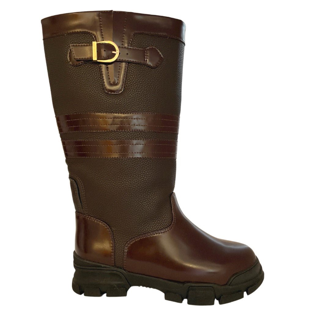 Extra Wide Calf Brown Country Boots Wide in Foot and Ankle Fit 40