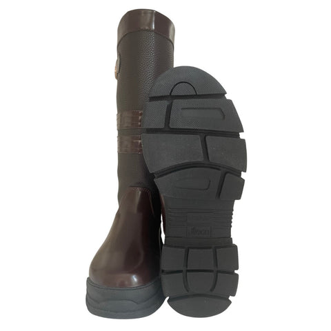 Extra Wide Calf Brown Country Boots - Wide in Foot and Ankle - Fit 40-50cm Calf - Jileon Wellies