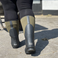 Extra Wide Calf Green Neoprene Wellies - Wide in Foot and Ankle - Fit 40-50cm Calf - Jileon Wellies