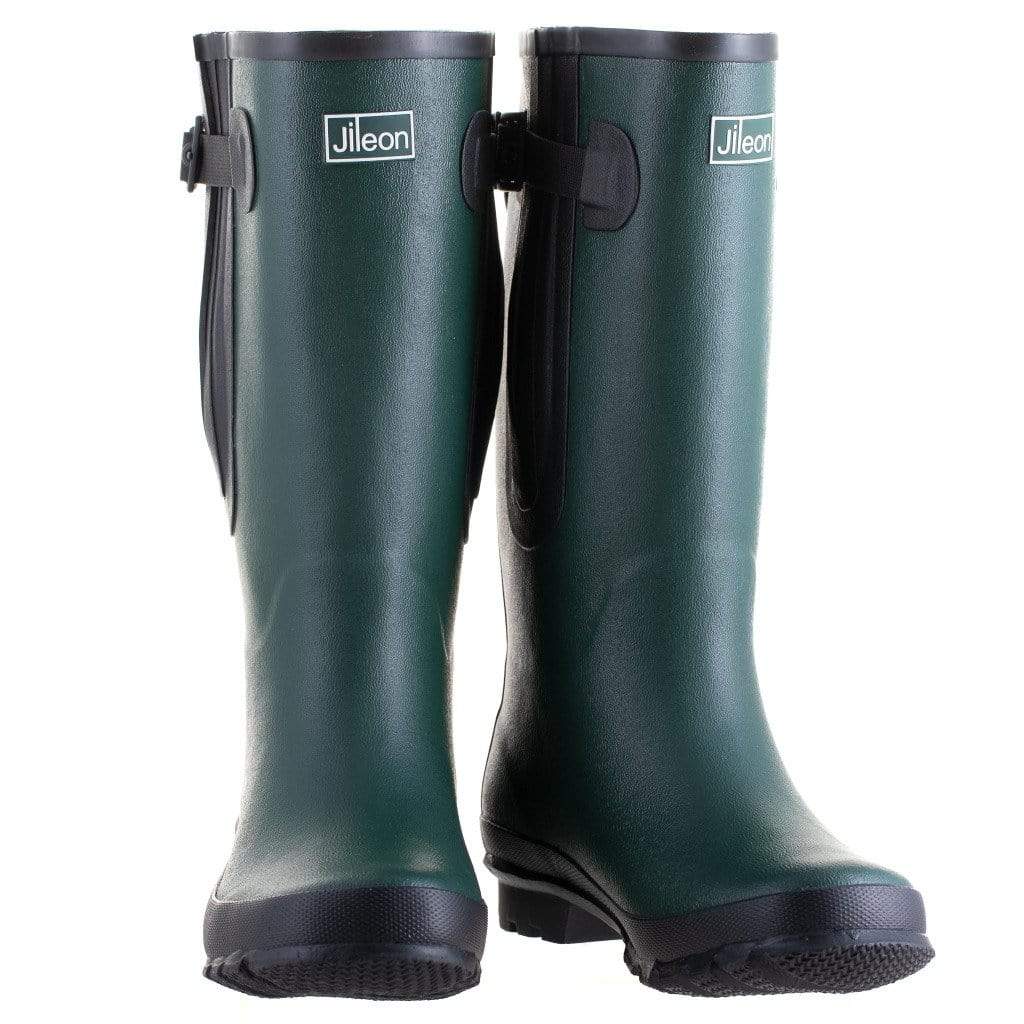 Extra Wide Calf Green Wellies - Wide in Foot and Ankle - Fit 40-57cm Calf - Jileon Wellies