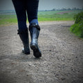 Extra Wide Calf Hard Wearing Navy Blue Wellies - Regular Fit in Foot and Ankle - up to 50cm Calf - Jileon Wellies
