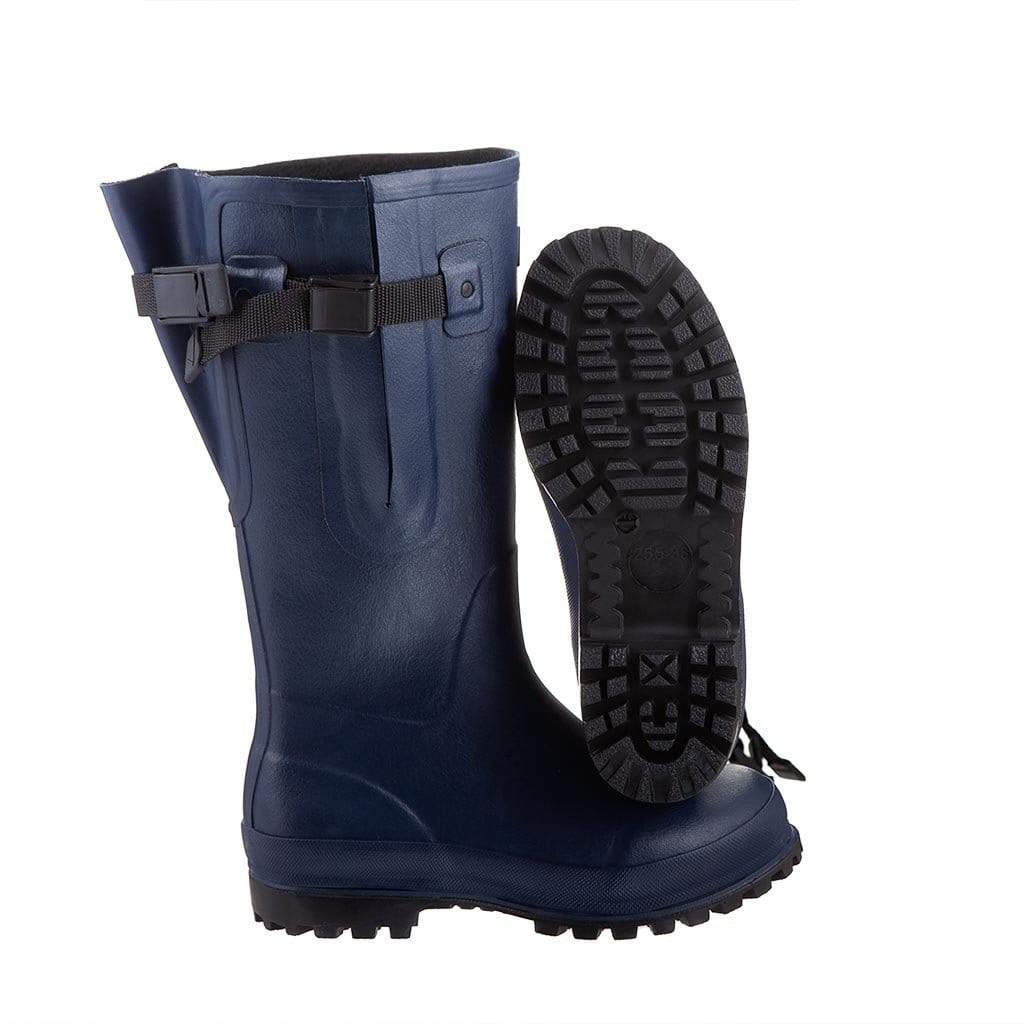 Extra Wide Calf Hard Wearing Navy Blue Wellies - Regular Fit in Foot and Ankle - up to 50cm Calf - Jileon Wellies