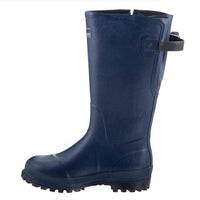 Extra Wide Calf Hard Wearing Navy Blue Wellies - Regular Fit in Foot and Ankle - up to 50cm Calf - Jileon Wellies