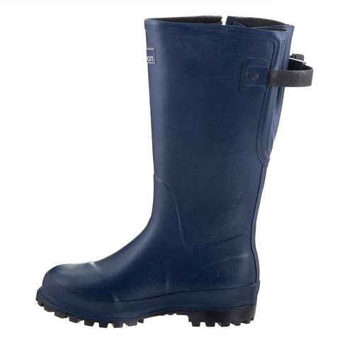 Extra Wide Calf Hard Wearing Navy Blue Wellies - Regular Fit in Foot and Ankle - up to 50cm Calf - Jileon Wellies