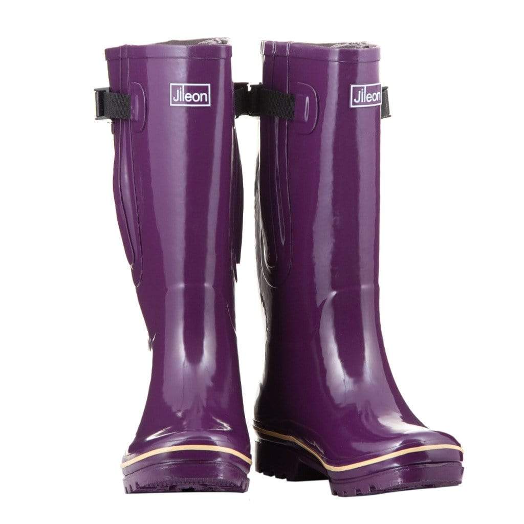 Extra Wide Calf Purple Wellies - Wide in Foot & Ankle - up to 57cm Calf - Jileon Wellies