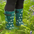 Extra Wide Calf Teal Dog Wellies - Fit 40-57cm calf - Wide in Foot and Ankle - Jileon Wellies