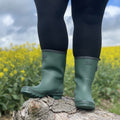 Half Height Dark Green Wellies - Wide Foot & Ankle - Jileon Wellies